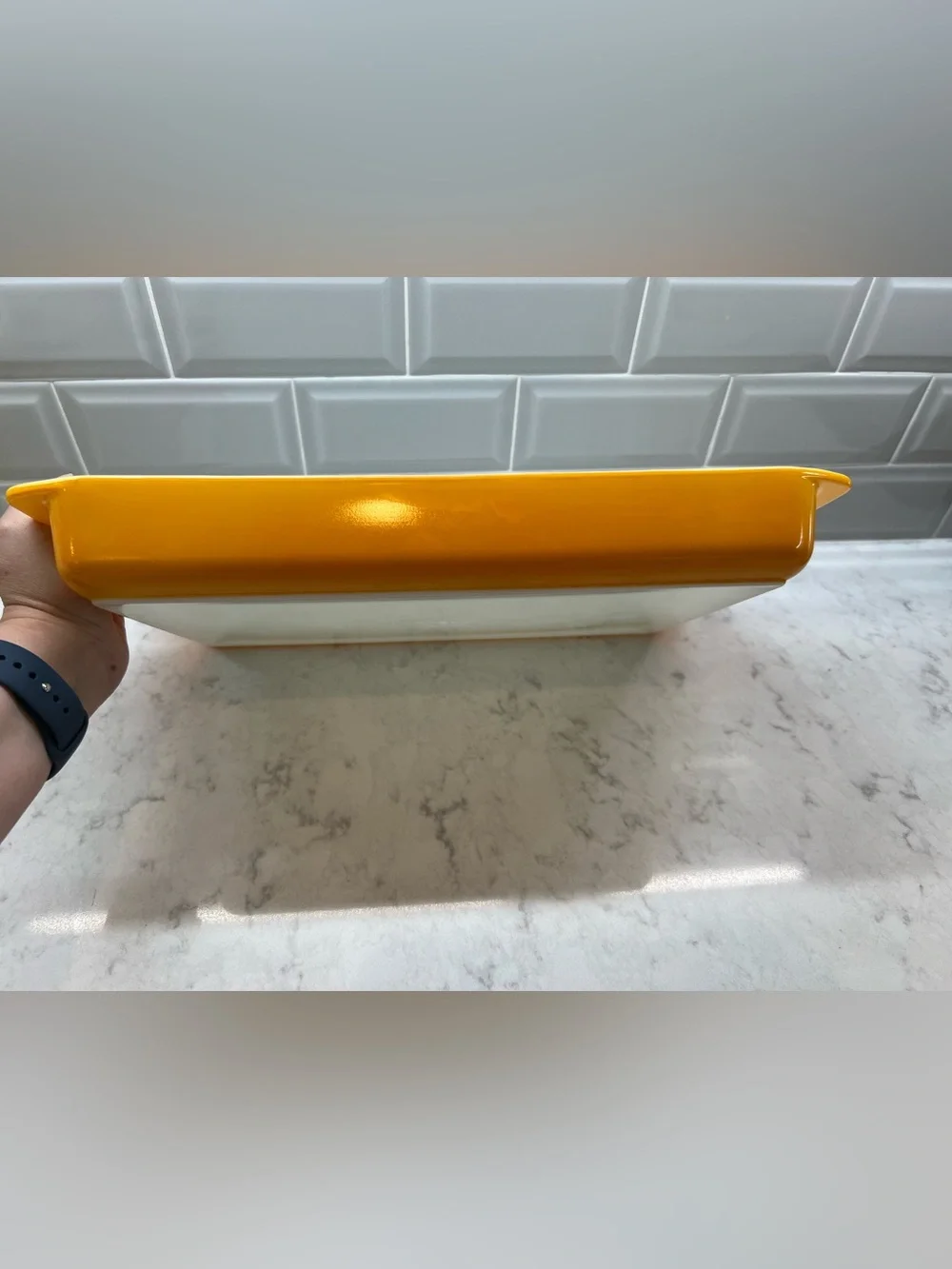 Pyrex 933 Orange Daisy Lasagna Casserole Dish